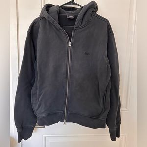 Kith Men’s Zip Up hoodie Ash black/blue